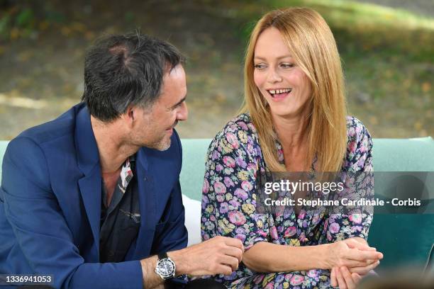 Samuel Benchetrit and Vanessa Paradis attend the 14th Angouleme French-Speaking Film Festival - Day Five on August 28, 2021 in Angouleme, France.