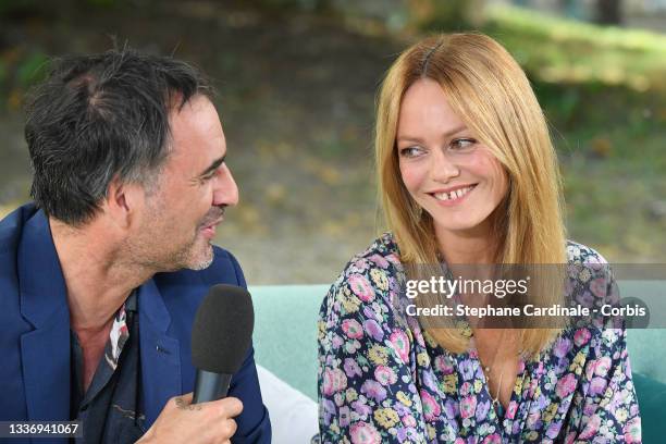 Samuel Benchetrit and Vanessa Paradis attend the 14th Angouleme French-Speaking Film Festival - Day Five on August 28, 2021 in Angouleme, France.