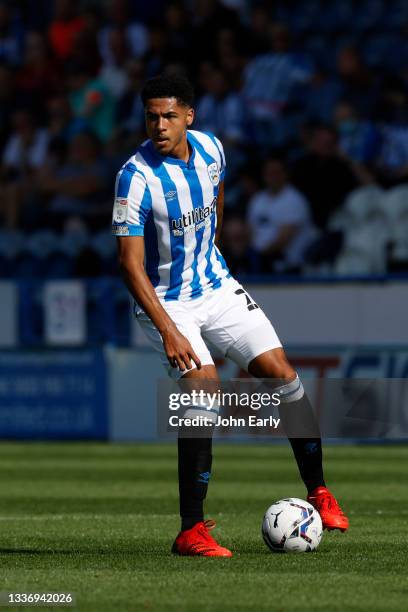 Levi Colwill of Huddersfield Town during the Sky Bet Championship match between Huddersfield Town and Reading at Kirklees Stadium on August 28, 2021...