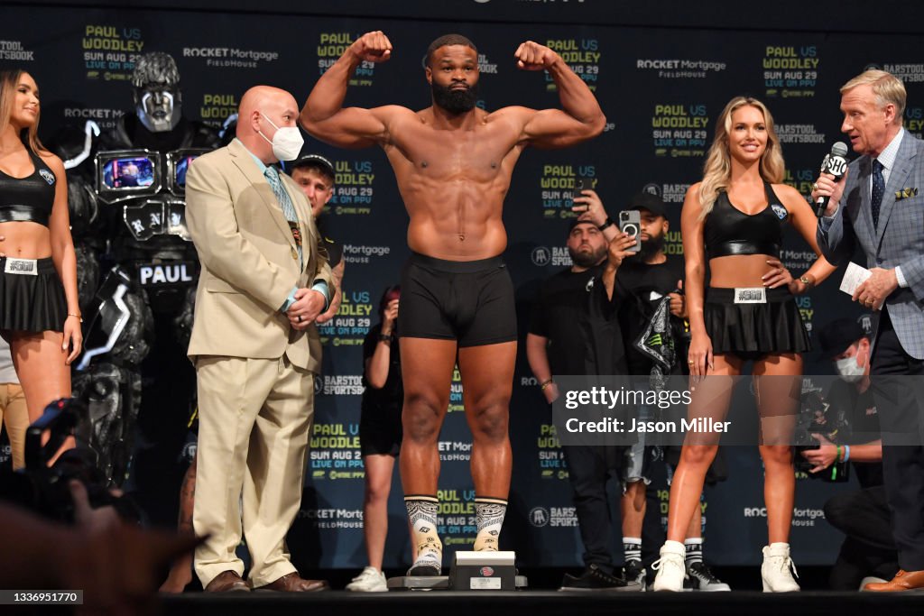 Jake Paul v Tyron Woodley - Weigh In