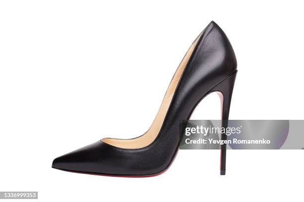women's high-heeled shoes isolated on white background - high heel stockfoto's en -beelden