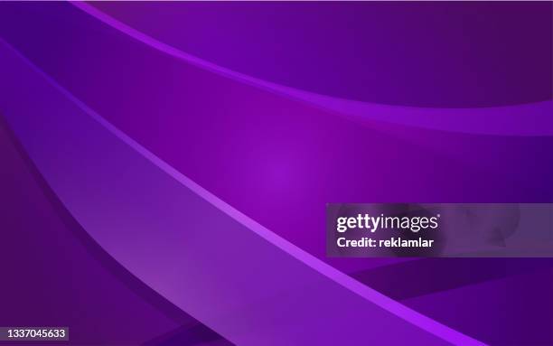 curve purple shape 3d paper style abstract background design vector illustration. imbalance and irregular shapes made with computer graphics. - purple background stock illustrations