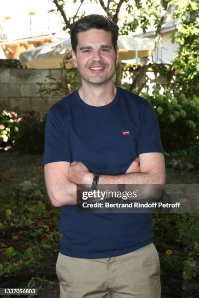 Director Yann Gozlan attends the "Boite noire" movie Photocall during the 14th Angouleme French-Speaking Film Festival - Day Six on August 29, 2021...