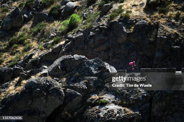 General view of Diego Andres Camargo Pineda of Colombia and Team EF Education - Nippo passes through Puerto de Pedro Bernardo during the 76th Tour of...