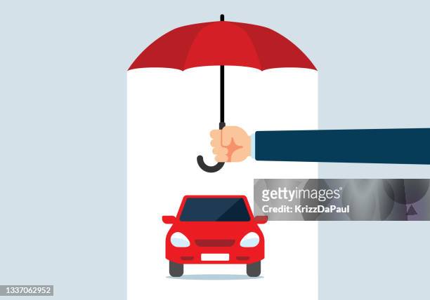 car insurance - umbrella stock illustrations
