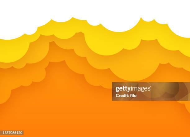 orange sunset clouds background layers - top angle stock illustrations