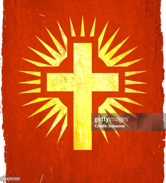 christian religious cross on royalty free vector background - cross contamination stock illustrations