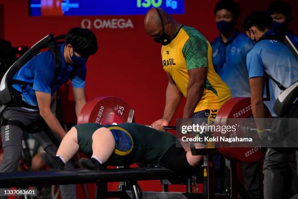 Mariana D'andrea of Team Brazil competes during Women's Powerlifting 73kg final in the Tokyo International Forum on day 5 of the Tokyo 2020...