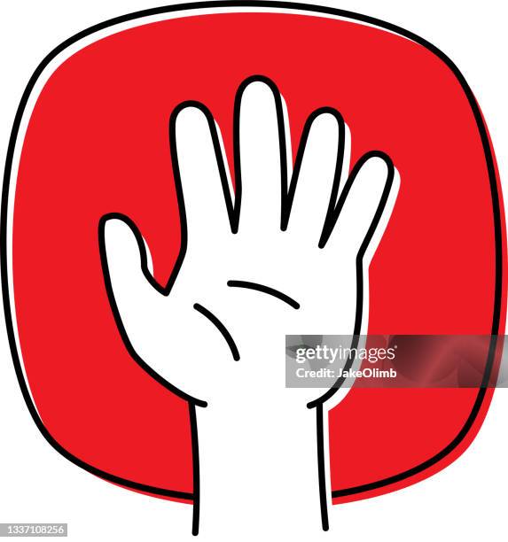 stockillustraties, clipart, cartoons en iconen met stop hand doodle 2 - wrong way