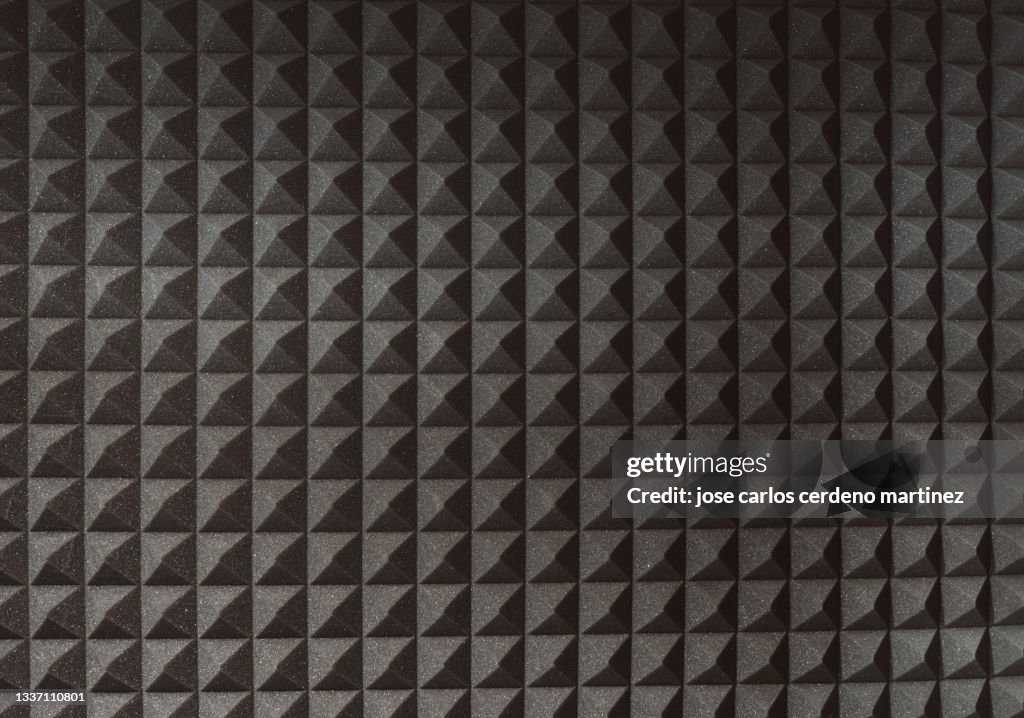 Rendered acoustic panels studio background, recording studio