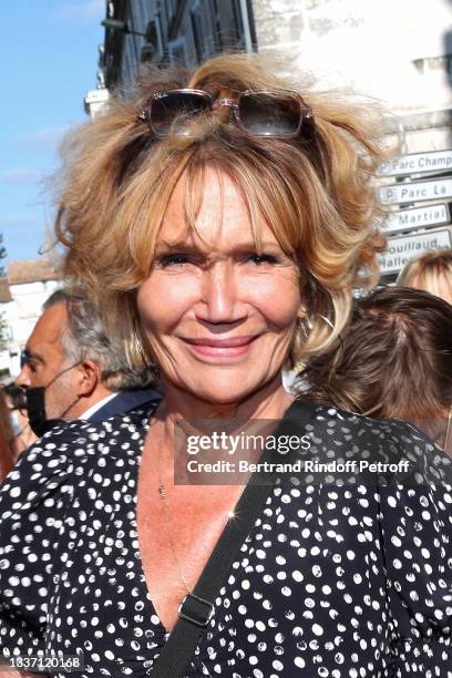 Clémentine Célarié attends the closing ceremony of the 14th Angouleme French-Speaking Film Festival on August 29, 2021 in Angouleme, France.