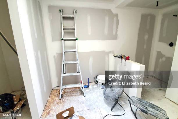 bathroom renovation: during - plasterboard stock pictures, royalty-free photos & images