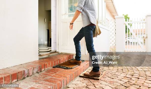 in-person visit to an open house - doorstep stock pictures, royalty-free photos & images