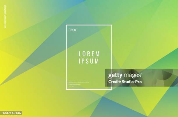colorful geometric background - green triangle pattern stock illustrations