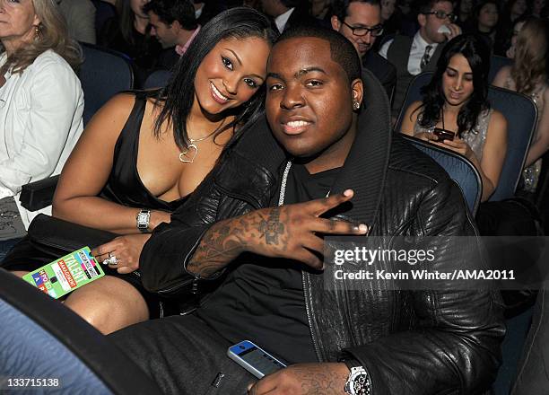 Singer Sean Kingston and Maliah Michel at the 2011 American Music Awards held at Nokia Theatre L.A. LIVE on November 20, 2011 in Los Angeles,...