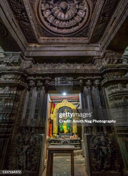 krishna idol from the ancient lakshminarayana temple - krishna stock pictures, royalty-free photos & images