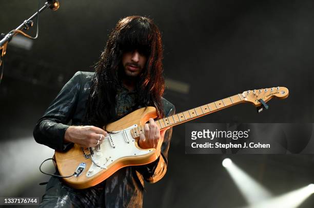 Mark Speer of the band Khruangbin performs during the 2021 Railbird Festival at Keeneland Racecourse on August 29, 2021 in Lexington, Kentucky.
