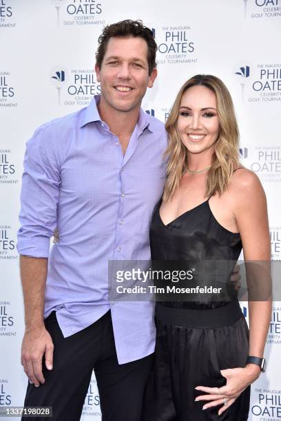 Luke Walton and Bre Ladd attend The Inaugural Phil Oates Celebrity Golf Classic VIP pairings party celebration on August 29, 2021 in Carmichael,...