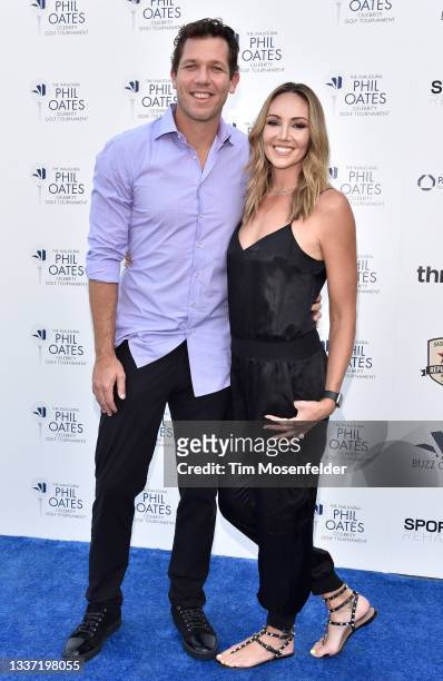 Luke Walton and Bre Ladd attend the Inaugural Phil Oates Celebrity Golf Classic VIP pairings party celebration on August 29, 2021 in Carmichael,...