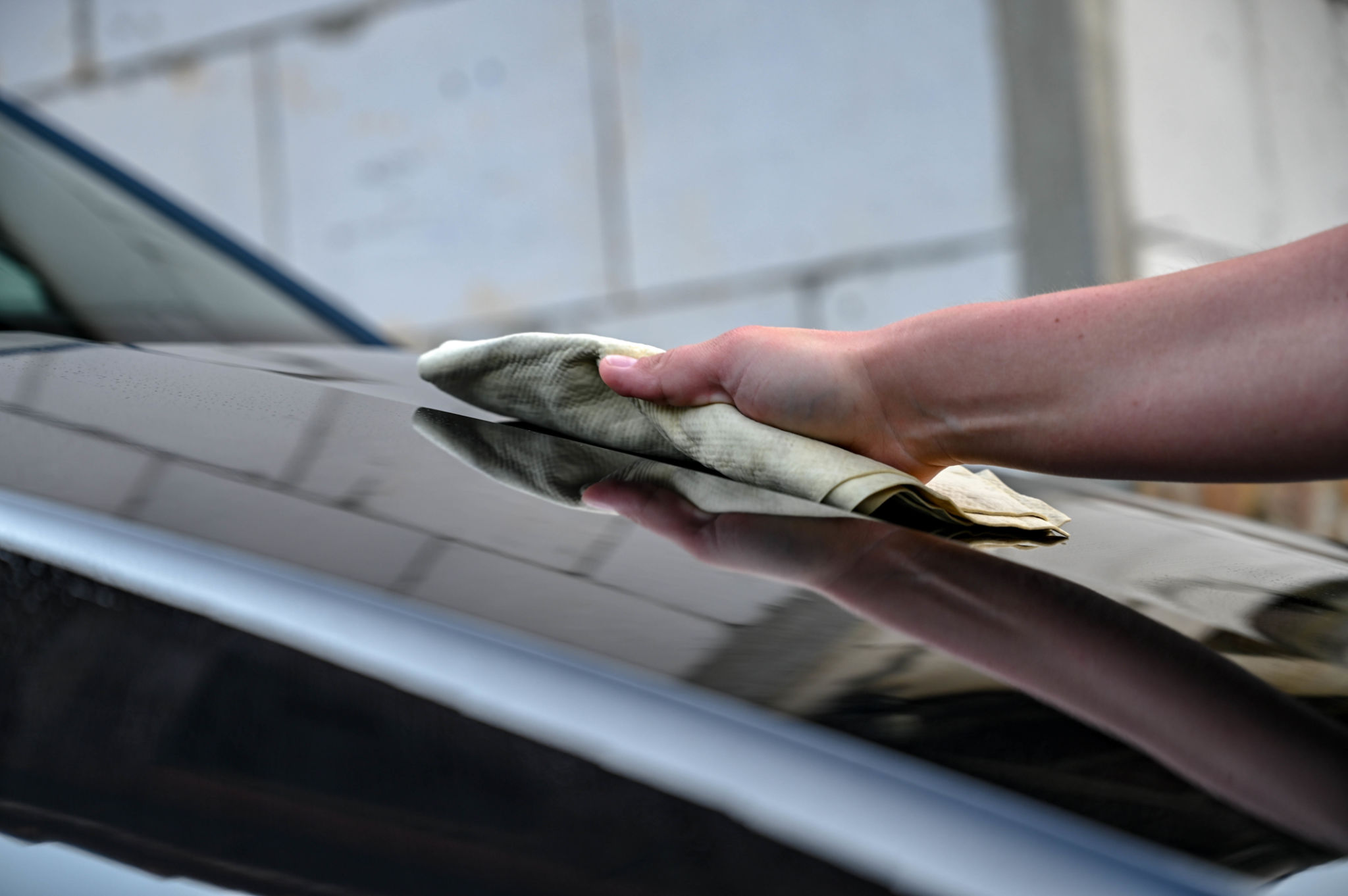 car wax application