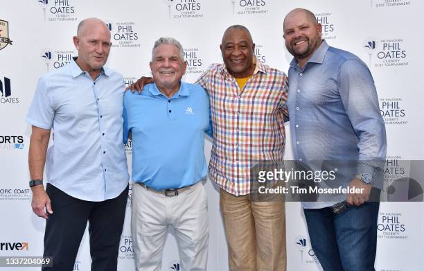 Phil Oates, and Ozzy Smith attend the Inaugural Phil Oates Celebrity Golf Classic VIP pairings party celebration on August 29, 2021 in Carmichael,...