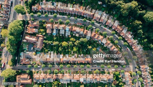an aerial view of urban streets in north london - stock photo - crouch end fotografías e imágenes de stock