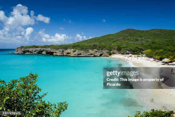 the caribbean beach of abou beach at curacao, netherland antilles. - curacao stock pictures, royalty-free photos & images