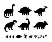 black dinosaur silhouettes for kids