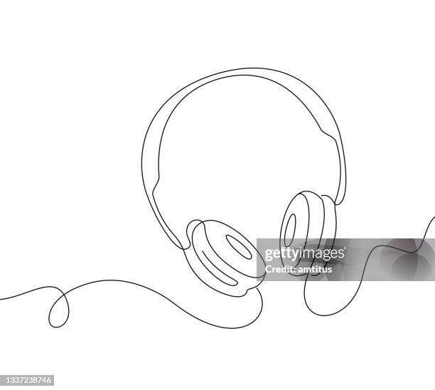 bildbanksillustrationer, clip art samt tecknat material och ikoner med headphone line art - headphones