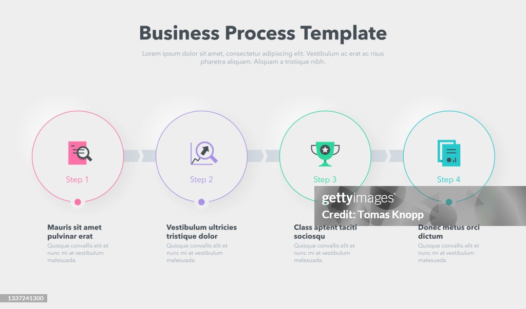 Simple Business Process Template With Four Steps High-Res Vector ...