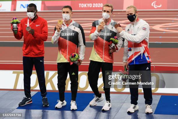 Silver Medalist Sherman Isidro Guity Guity, gold medalist Felix Streng of Team Germany, bronze medalist Johannes Floors and bronze medalist Jonnie...