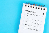 The mini January 2022 desk calendar