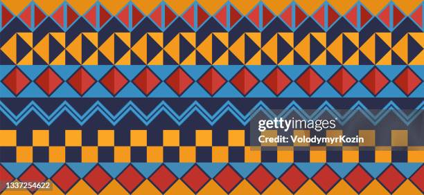 stockillustraties, clipart, cartoons en iconen met horizontal background - traditional african pattern - ethiopië