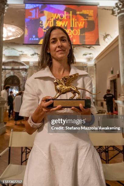 General view of atmosphere at the awards ceremony at the 17th. International Architecture Exhibition on August 30, 2021 in Venice, Italy. The Golden...