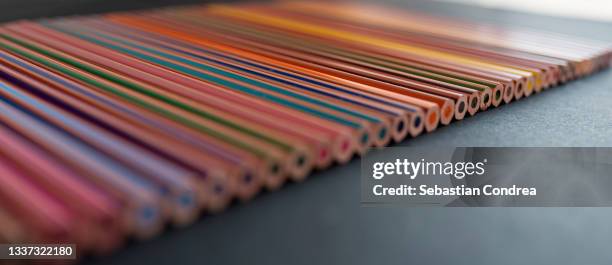 back to school,  pencils on black background - learn to lead stock pictures, royalty-free photos & images