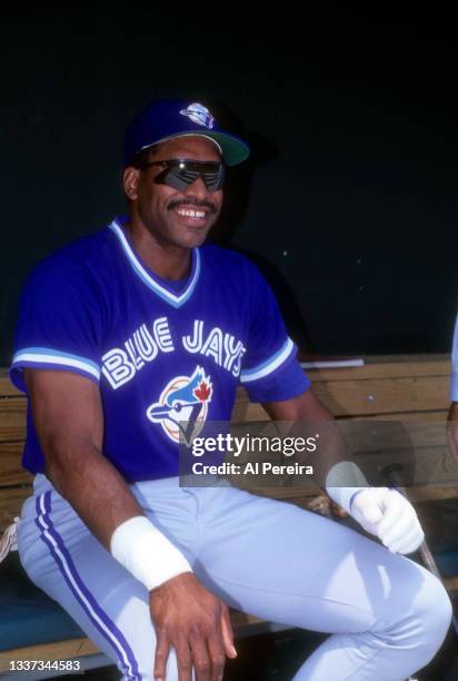 Outfielder Dave Winfield of the Toronto Blue Jays is shown in the game between the Toronto Blue Jays and the Baltimore Orioles at Camden Yards on...