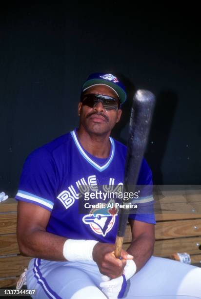 Outfielder Dave Winfield of the Toronto Blue Jays is shown in the game between the Toronto Blue Jays and the Baltimore Orioles at Camden Yards on...
