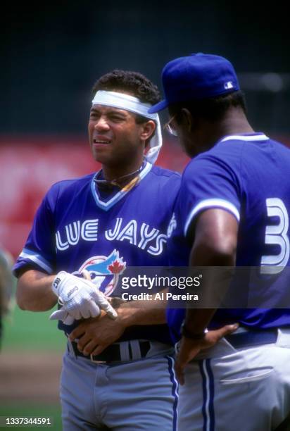 2nd Baseman Roberto Alomar of the Toronto Blue Jays is shown in the game between the Toronto Blue Jays and the Baltimore Orioles at Camden Yards on...