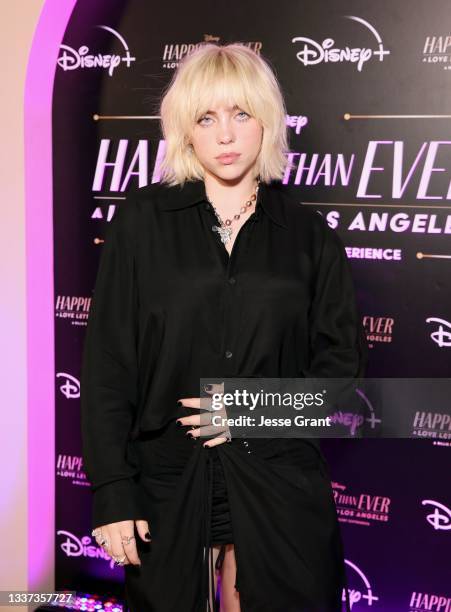 Billie Eilish attends "Happier Than Ever: A Love Letter To Los Angeles" Worldwide Premiere at The Grove on August 30, 2021 in Los Angeles, California.