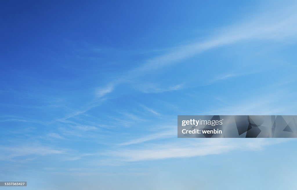 Blue sky background and white clouds soft focus