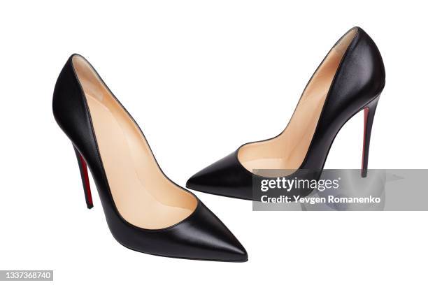 women's high-heeled shoes isolated on white background - comfortable shoes stock pictures, royalty-free photos & images
