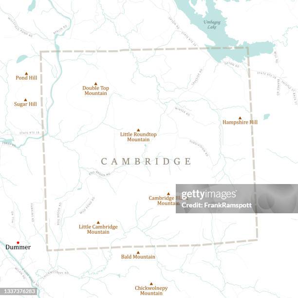 nh coos cambridge vector road map - cambridge stock illustrations