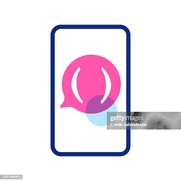 smart phone speech bubble and design element - parenthesis vector stock illustrations