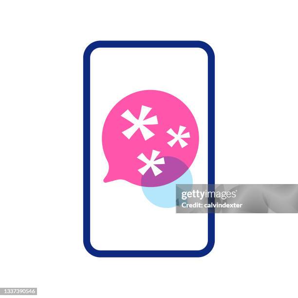 smart phone speech bubble and design element - asterisk stock illustrations