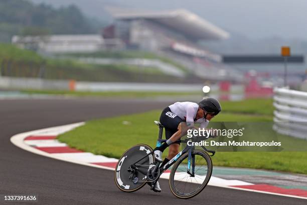 Aaron Keith of Team United States competes during the Men's C2 Time Trial on day 7 of the Tokyo 2020 Paralympic Games at Fuji International Speedway...