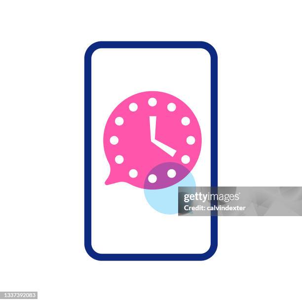 smart phone speech bubble and design element - waiting list stock illustrations