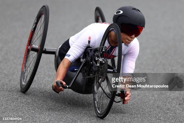 Oksana Masters of Team United States competes during the Women's H4-5 Time Trial on day 7 of the Tokyo 2020 Paralympic Games at Fuji International...