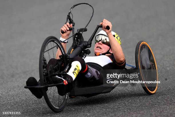 Annika Zeyen of Team Germany competes during the Women's H1-3 Time Trial on day 7 of the Tokyo 2020 Paralympic Games at Fuji International Speedway...