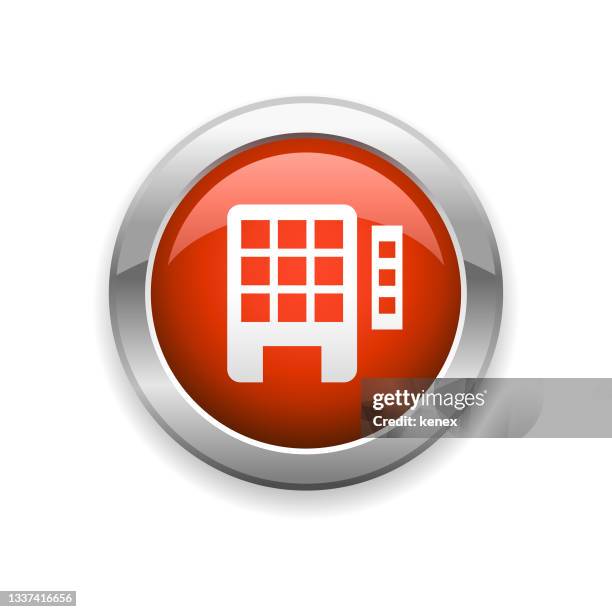 hotel and apartment glossy icon - property developer stock illustrations