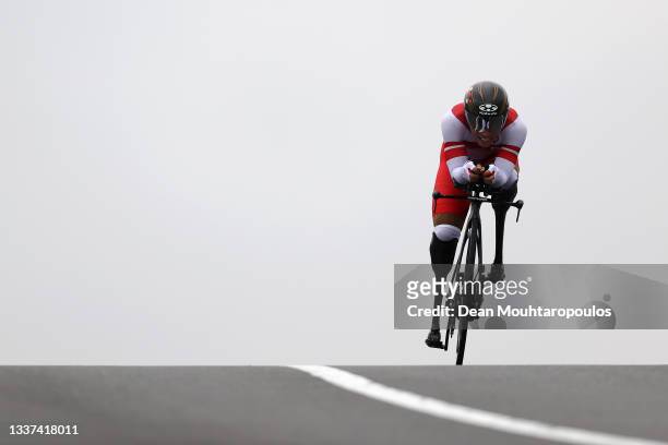 Masaki Fujita of Team Japan competes during the Men's C Time Trial on day 7 of the Tokyo 2020 Paralympic Games at Fuji International Speedway on...